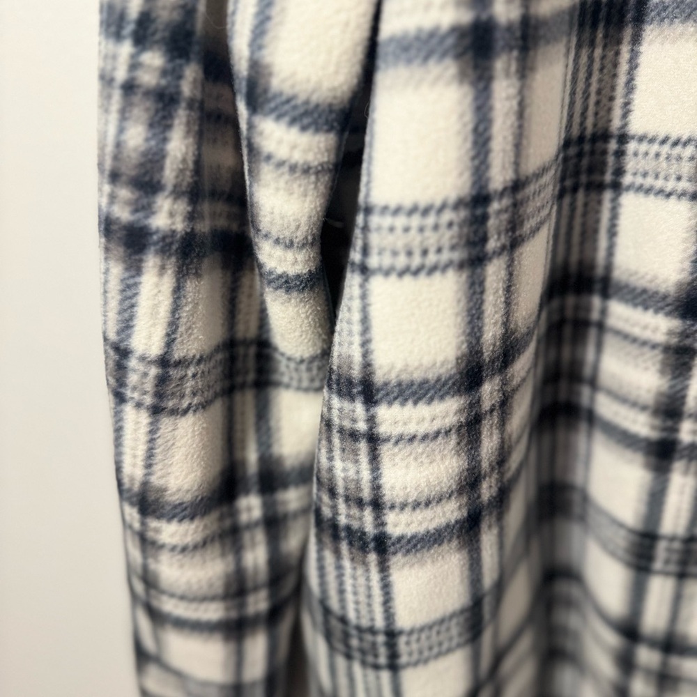 SAGE Collective Plaid Sherpa Lined Shacket Jacket Cream Black XXL - Picture 9 of 9